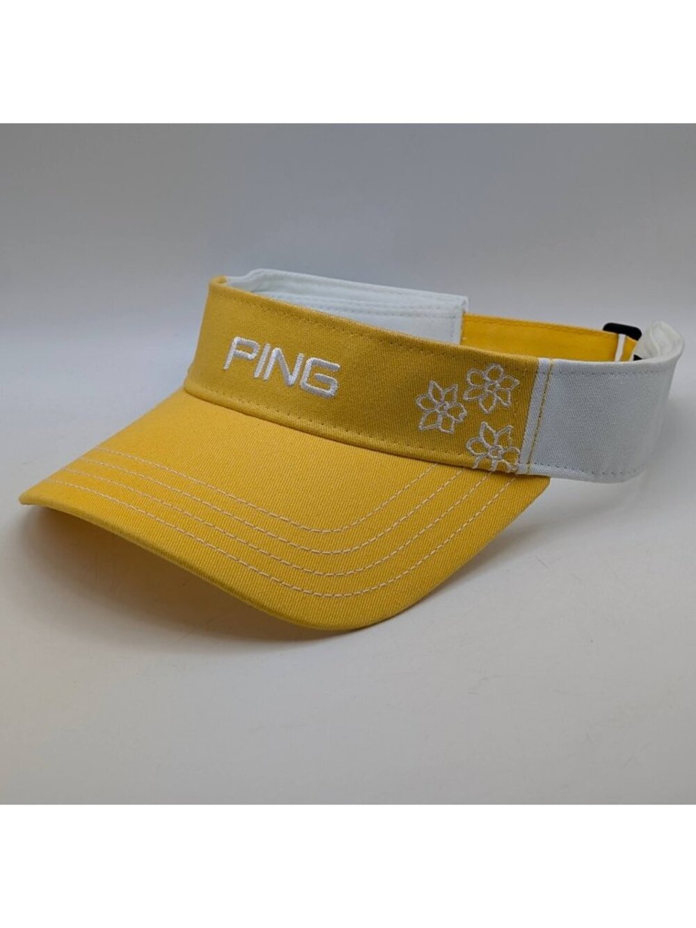 Ping Golf Yellow Visor Floral Flowers Adjustable Strap Back PGA WPGA Summer Hat